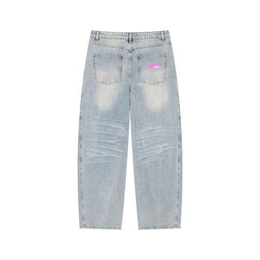 Men’s Enzyme Wash Wide Leg Jeans