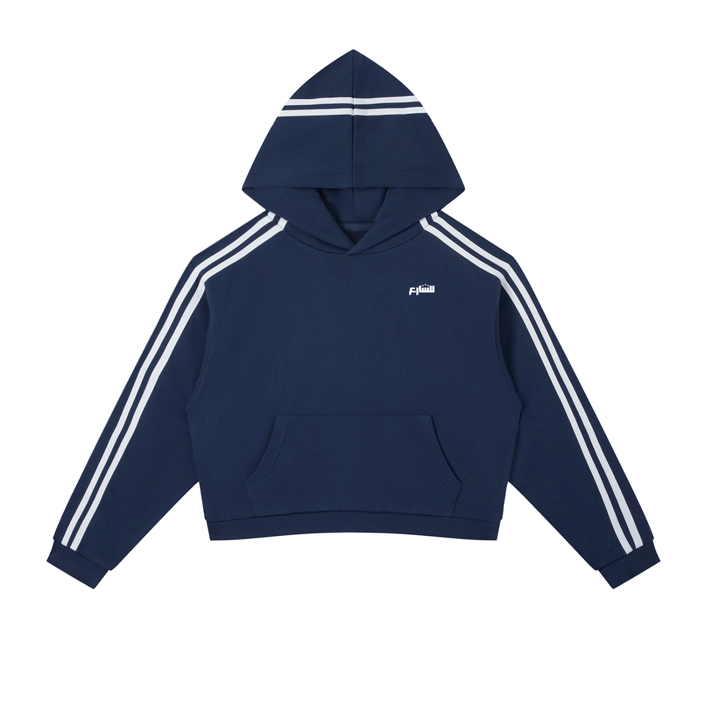 Side Stripe Cropped Hoodie-"WLLY"