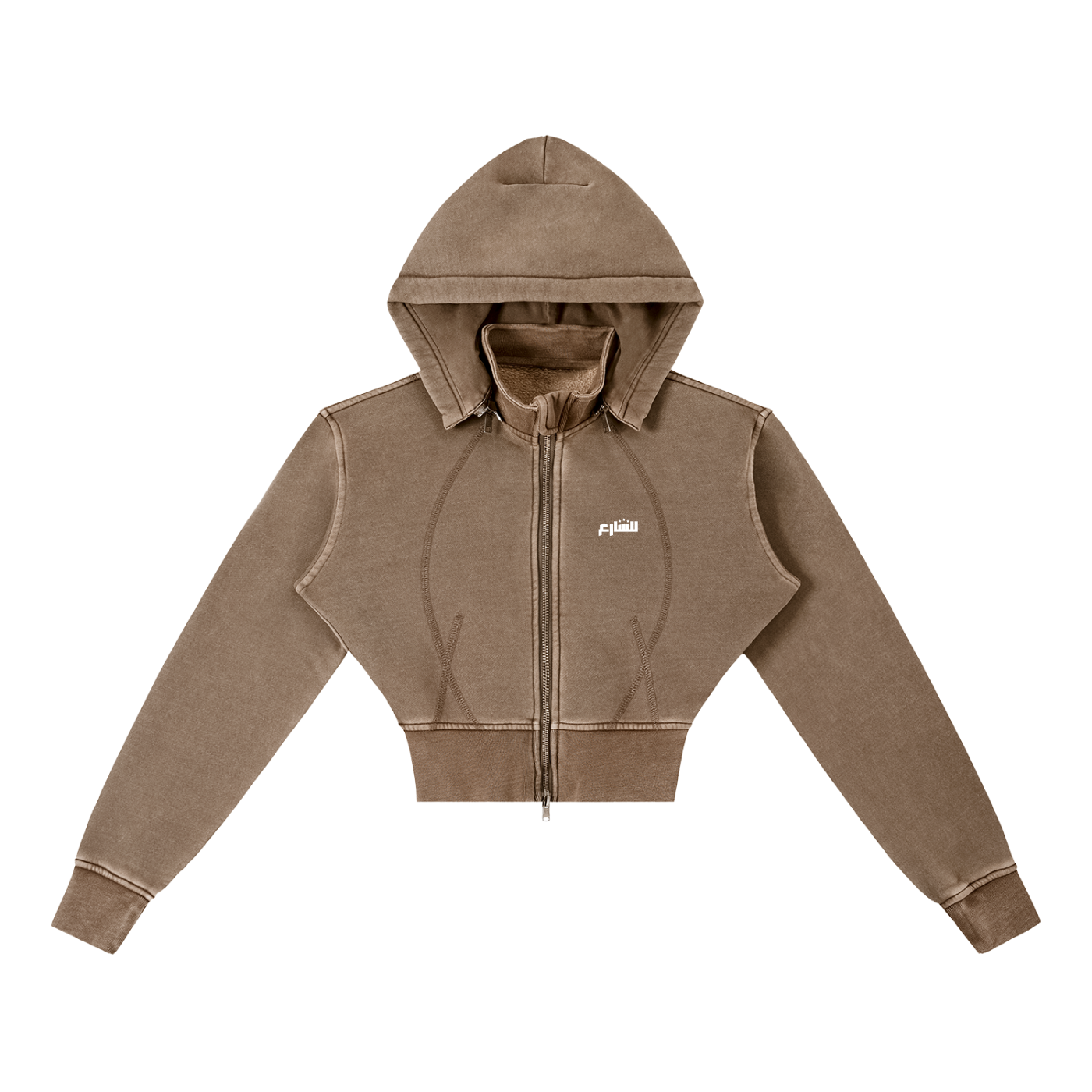 Cropped Fleece Hoodie-"2STRADA"