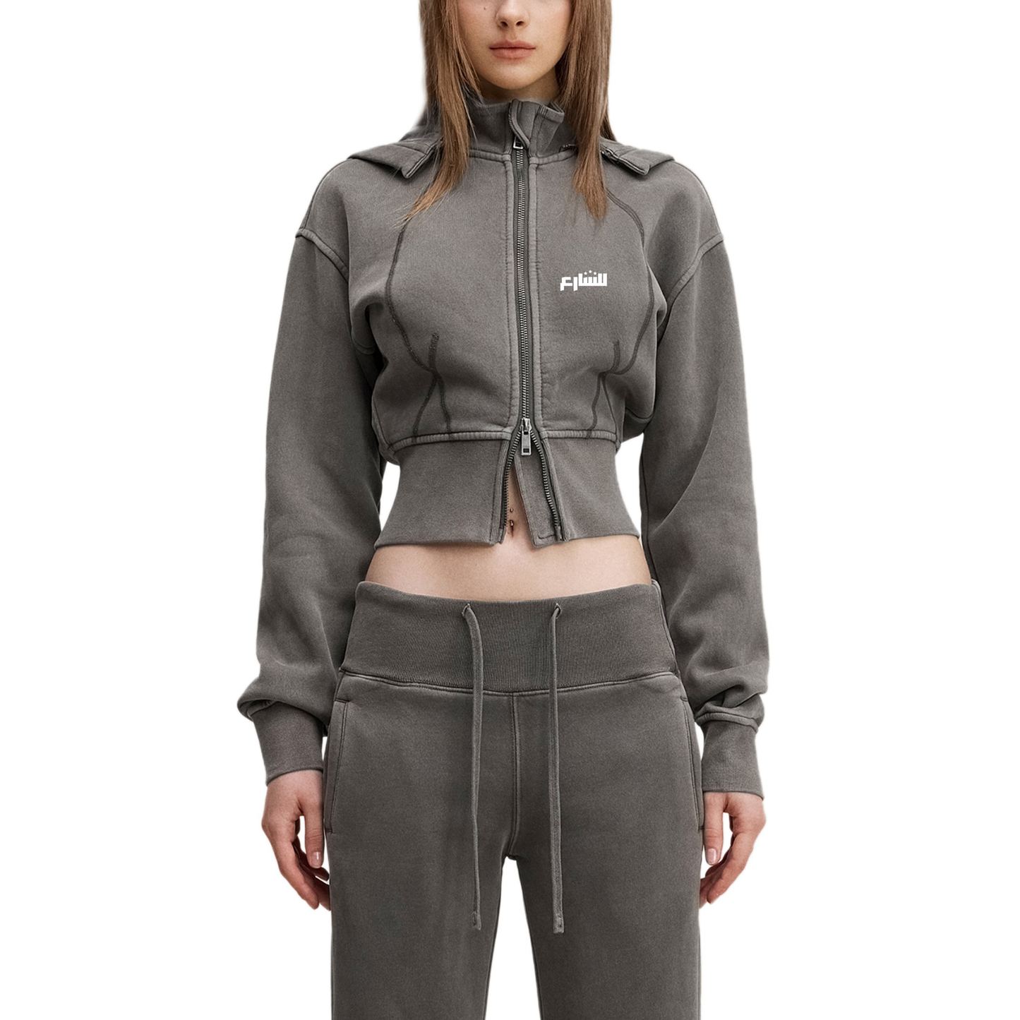 Cropped Fleece Hoodie-"2STRADA"
