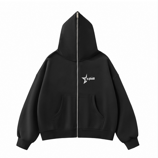 Full-Zip Boxy Hoodie-"FLEX"