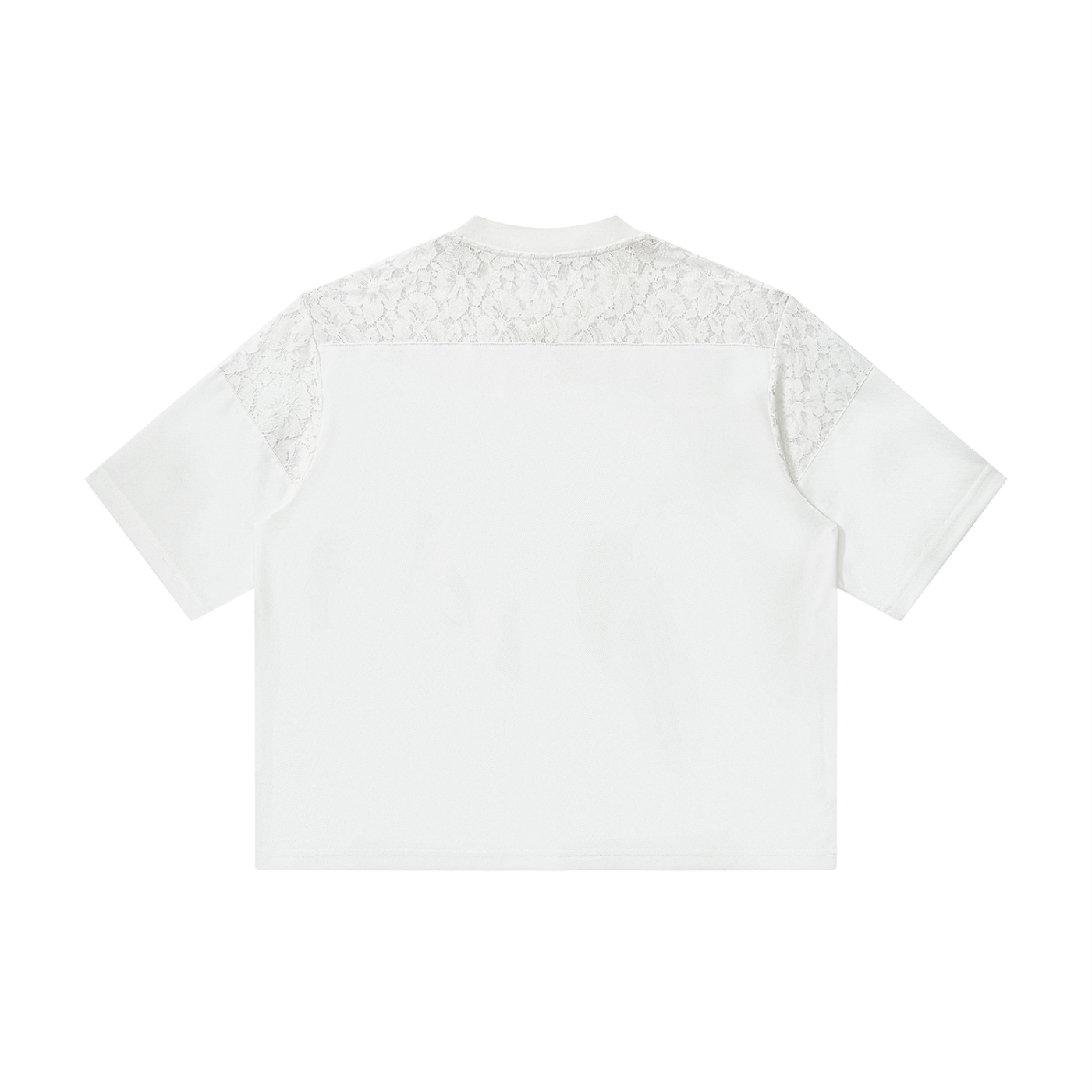 Lace Paneling V-Neck Tee