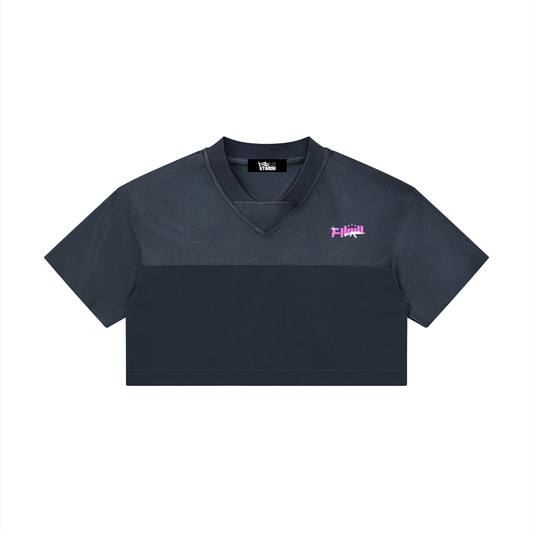 Women’s Cropped Paneled V-Neck Jersey