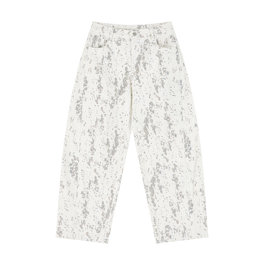 Women's Splatter Barrel Leg Jeans
