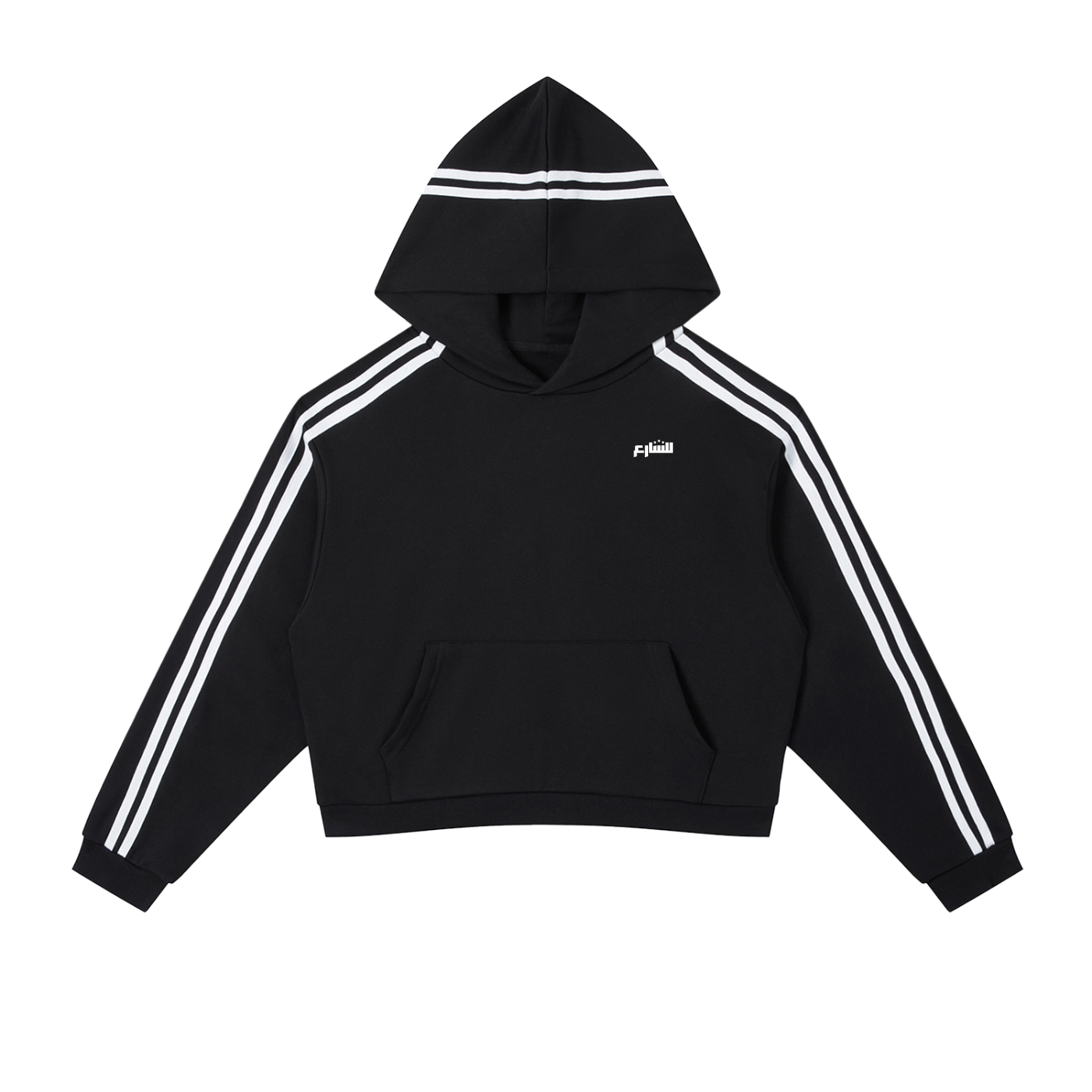 Side Stripe Cropped Hoodie-"WLLY"