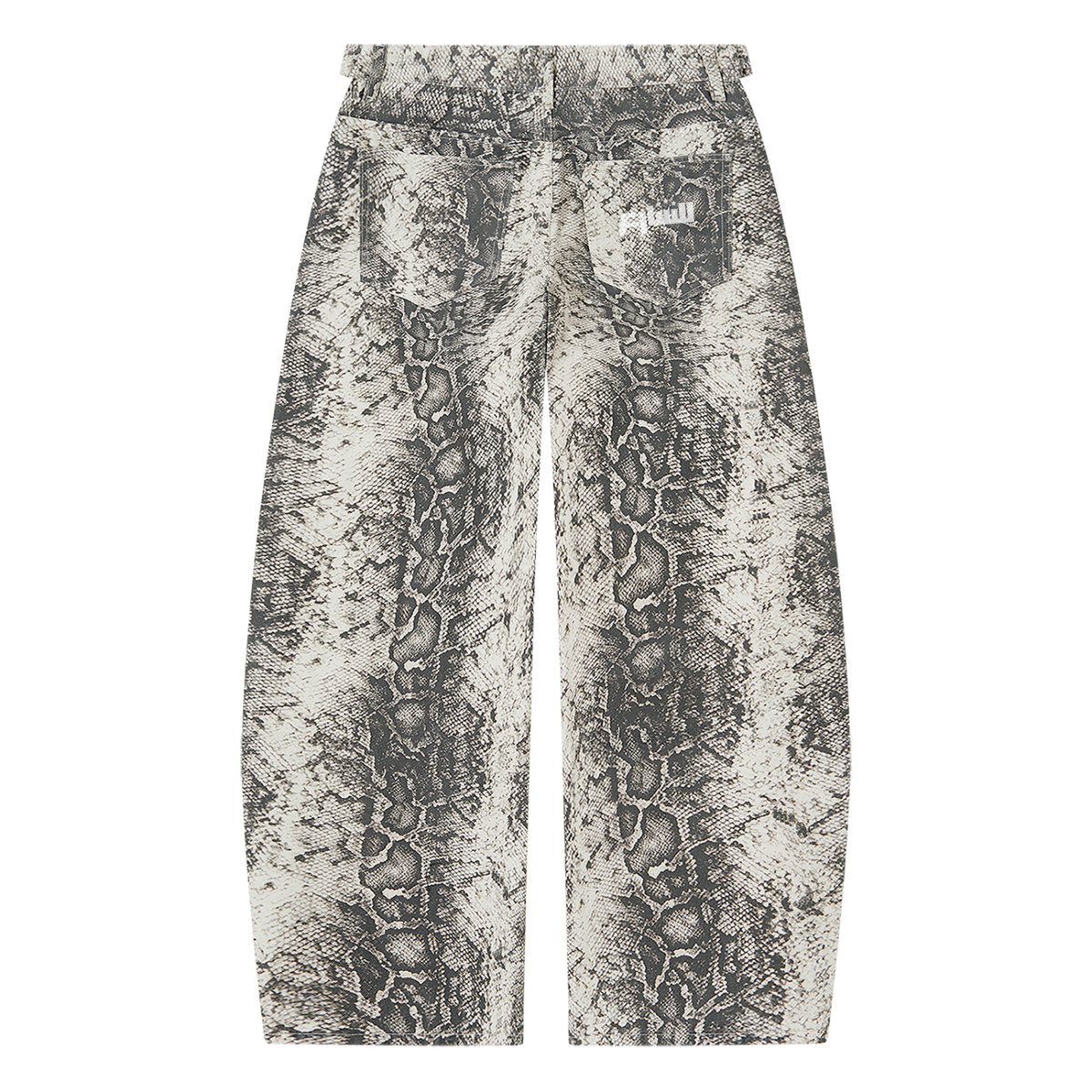 Men's Snake Print Barrel Leg Pants