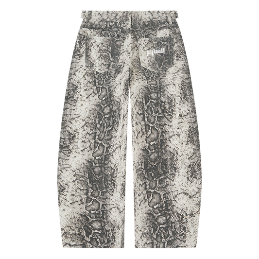 Men's Snake Print Barrel Leg Pants
