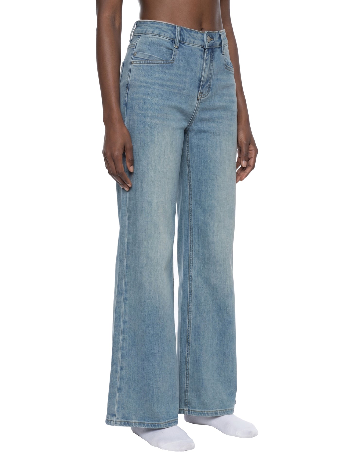 Vintage Wash Flared Leg Jeans