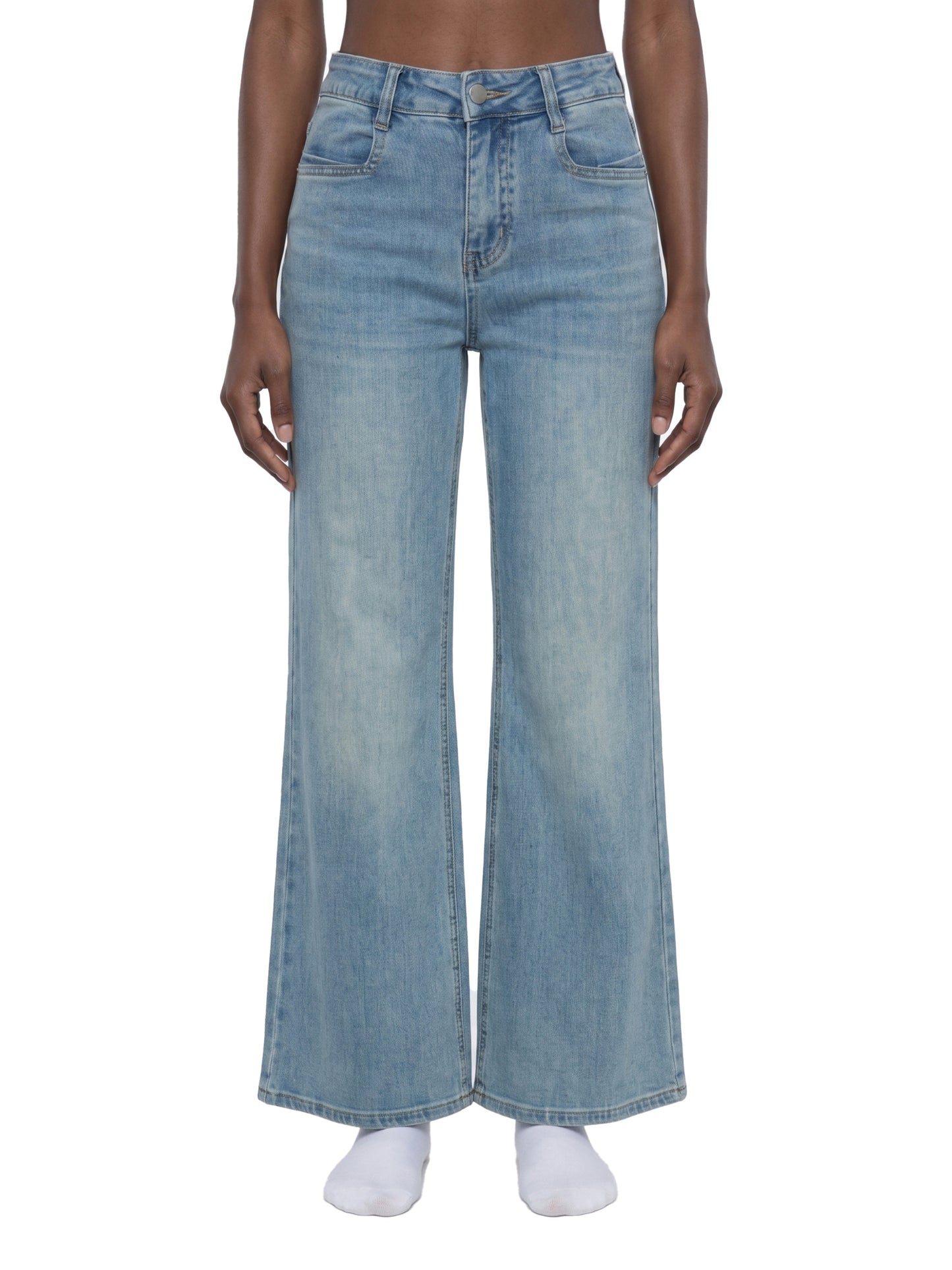 Vintage Wash Flared Leg Jeans