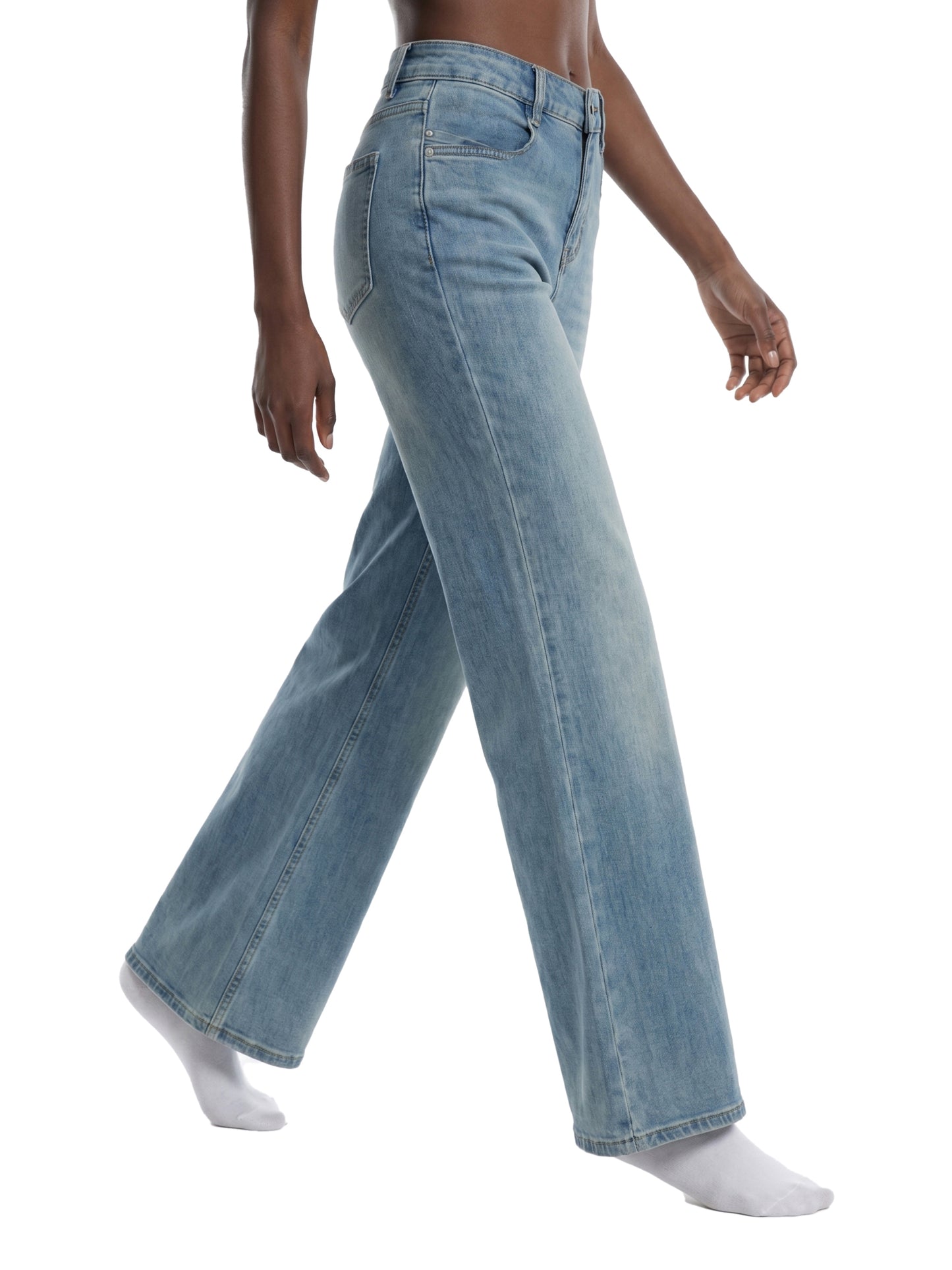 Vintage Wash Flared Leg Jeans
